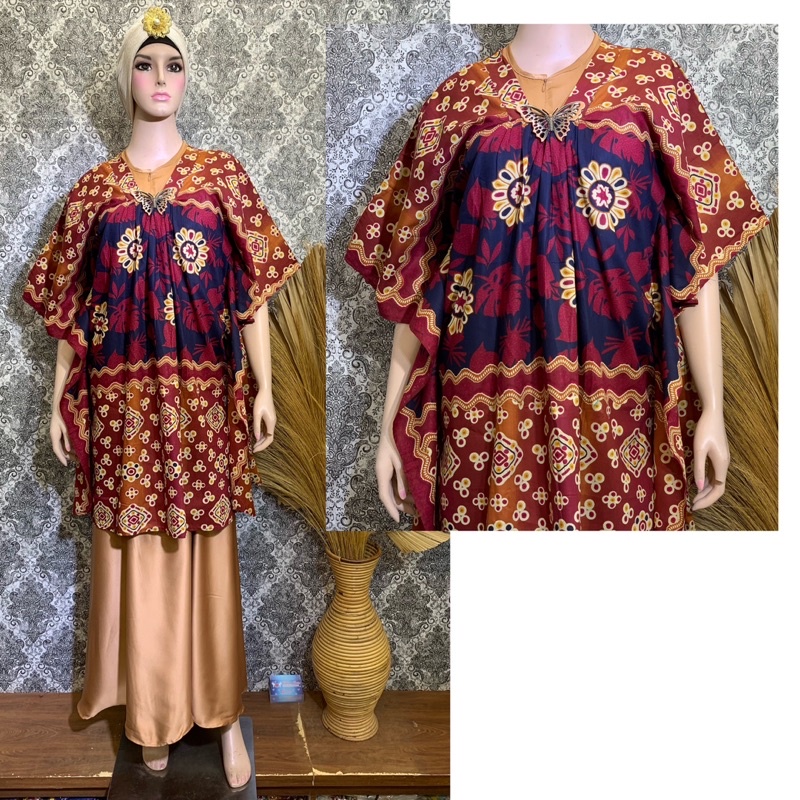 Atasan Batik Kantor | Blus Santai Kekinian | Atasan trend Kalong Batik Katun