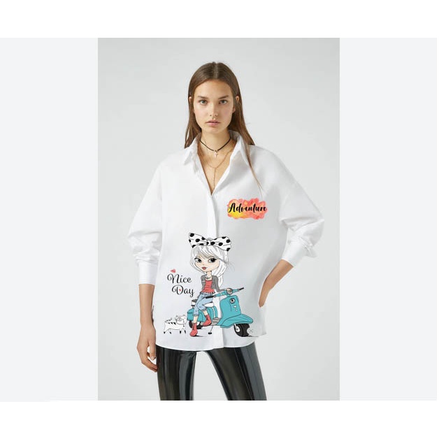 KEMEJA WANITA GAMBAR ADVENTURE / ATASAN / BAJU MUSLIM