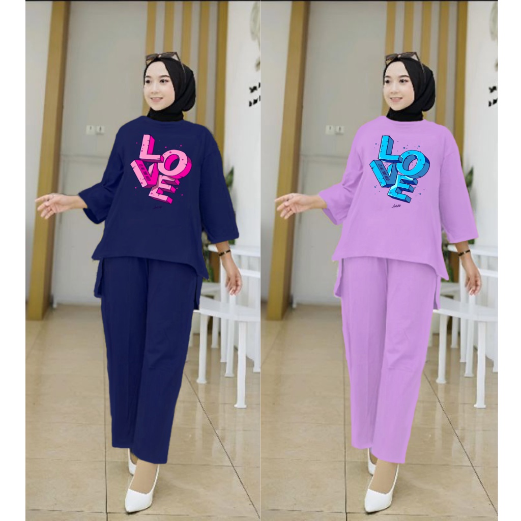 Setelan Tunik LOVE /Set Blouse LD 110