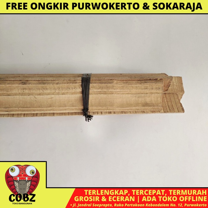 4 CM X 4 CM X 3 M / NM LIST PROFIL PLAFON KAYU SIKU