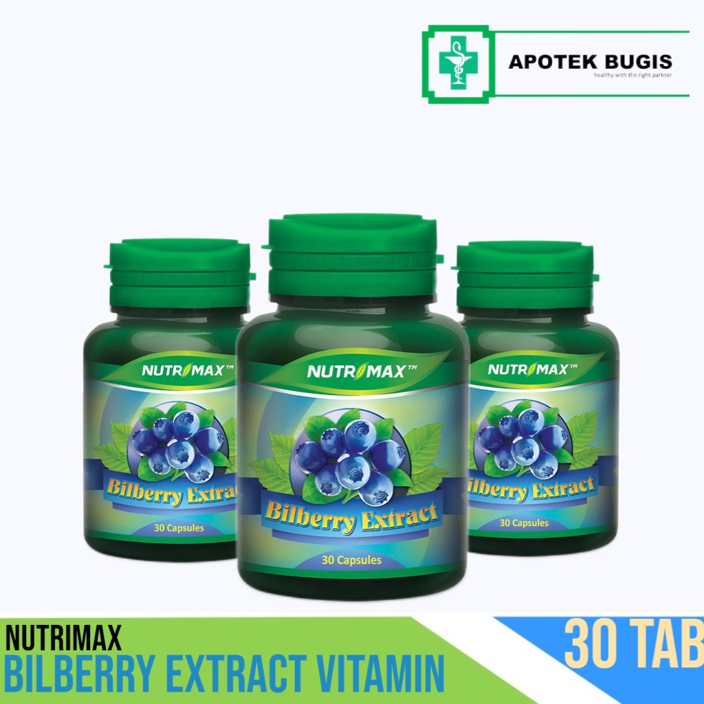 NUTRIMAX Bilbery Extract Vitamin Obat Kesehatan Mata Minus Lelah Retina SirkulasiI Darah 30 Kapsul