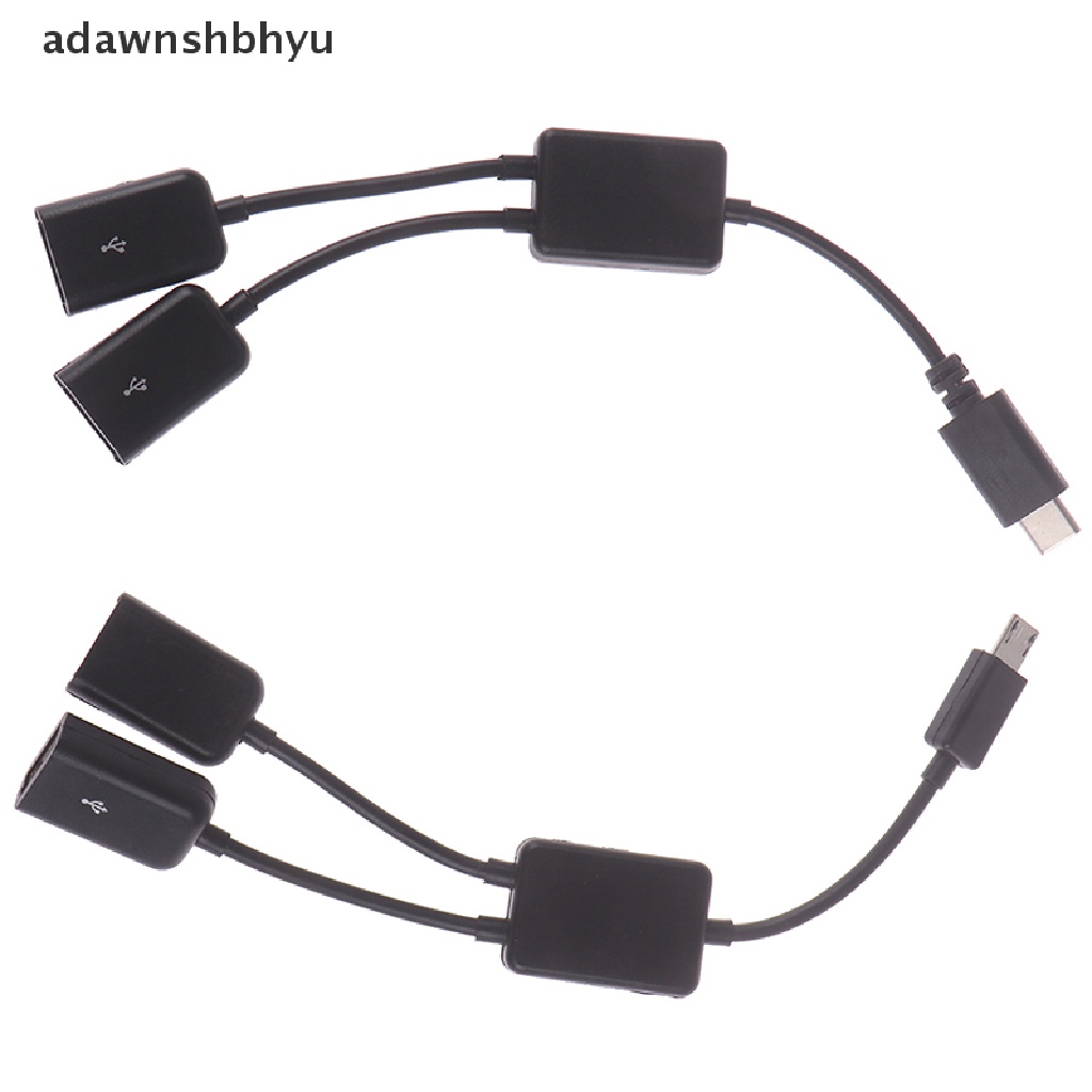 Adawnshbhyu Micro usb/Tipe c Ke 2 otg dual female usb port hub Kabel y splitter adapter ID