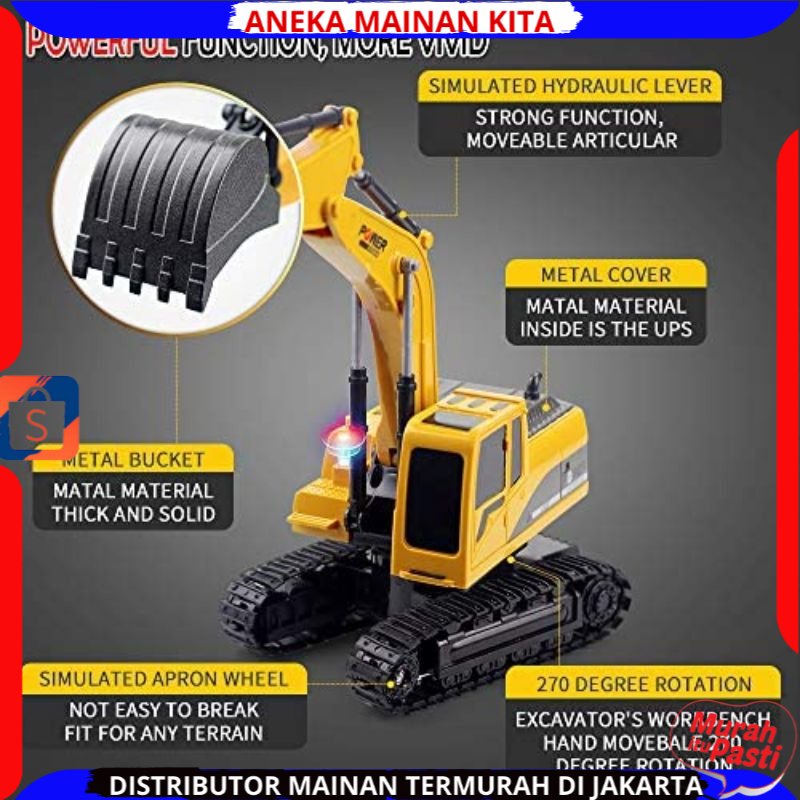 Promo Heavy Machine RC Excavator Crawler Mainan Mobil Truk Beco Digger RC 1:24 Remote Kontrol