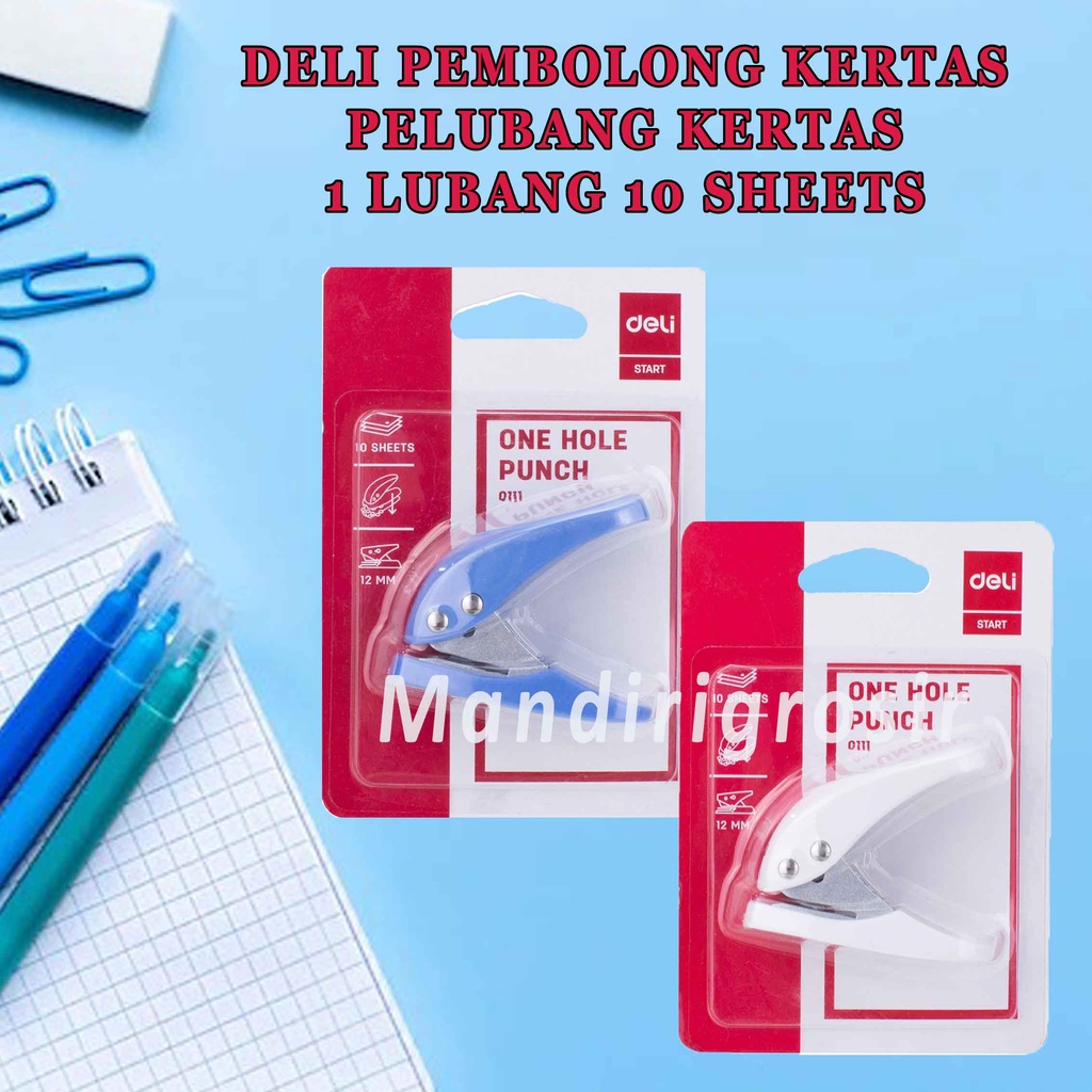 Pembolong Kertas * DELI * Pelubang Kertas * 1 Lubang 10 Sheets