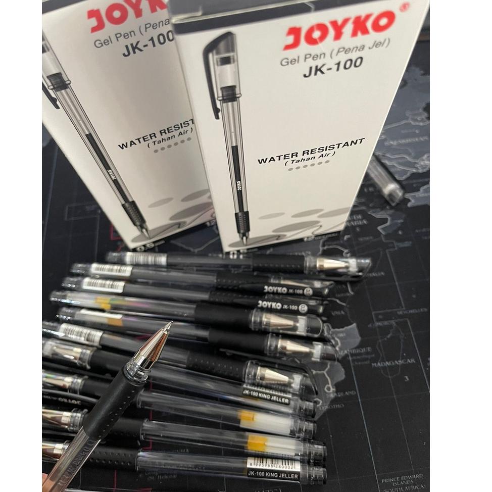 

[KODE PRODUK WHLLS3643] (12 PCS) GEL PEN / PENA JEL JOYKO HITAM / JK - 100