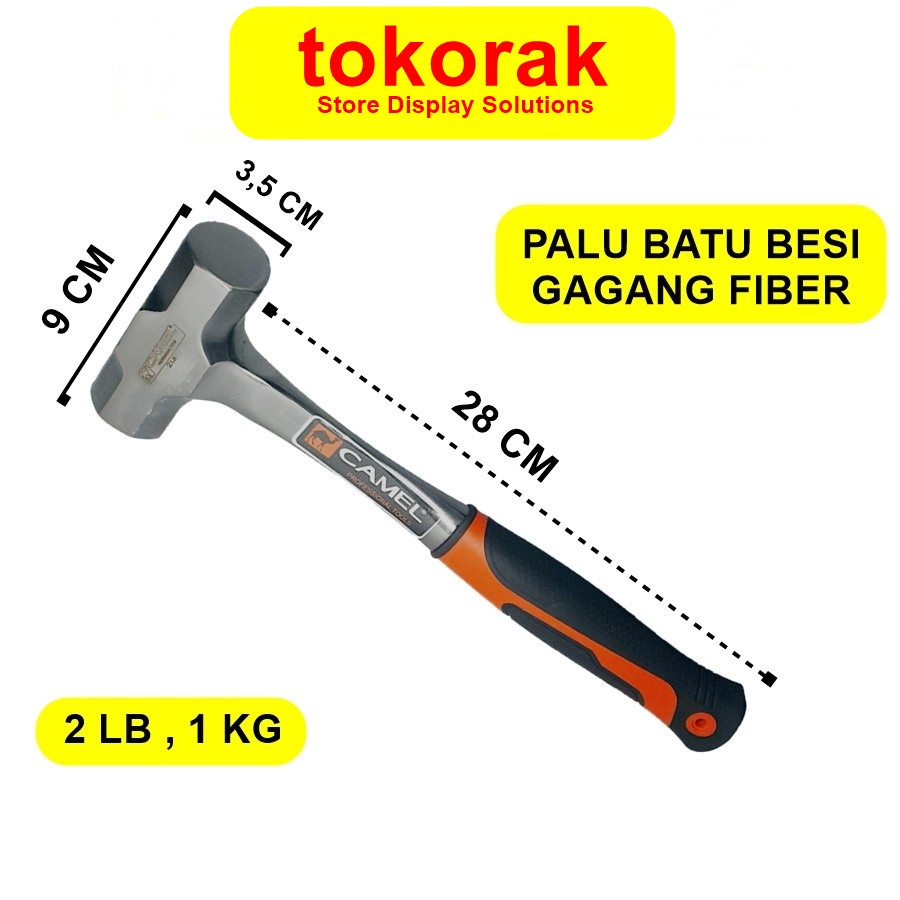 PALU BATU BODEM 2 LB GAGANG BESI FIBER CAMEL BOBOK BETON 2LB BOGEM