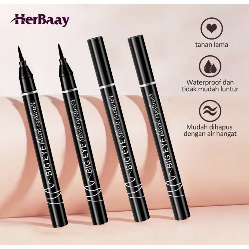 eyeliner herbaay coklat, hitam waterproof | eyeliner coklat | eyeliner hitam