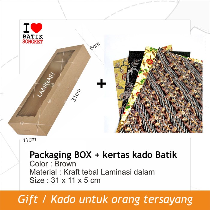 Kain Kotak Box Batik + Kertas Kado Ekstra Untuk Kado Packing Tambahan
