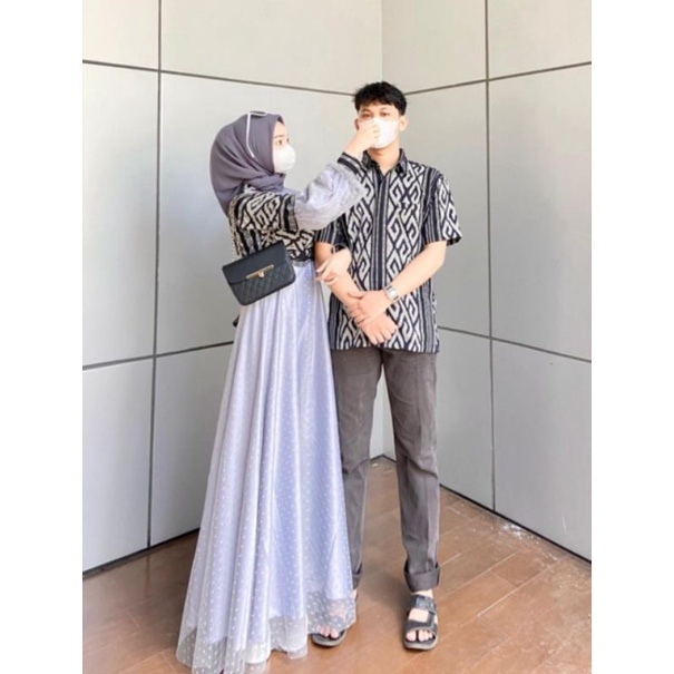 READY STOCK - BAJU TENUN COUPLE - GAMIS TENUN MIX TILE - GAMIS ETNIK