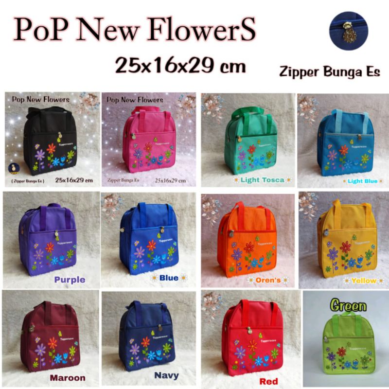 Tas bunga Crisan /tas bekal Tupperware motif bunga kupu