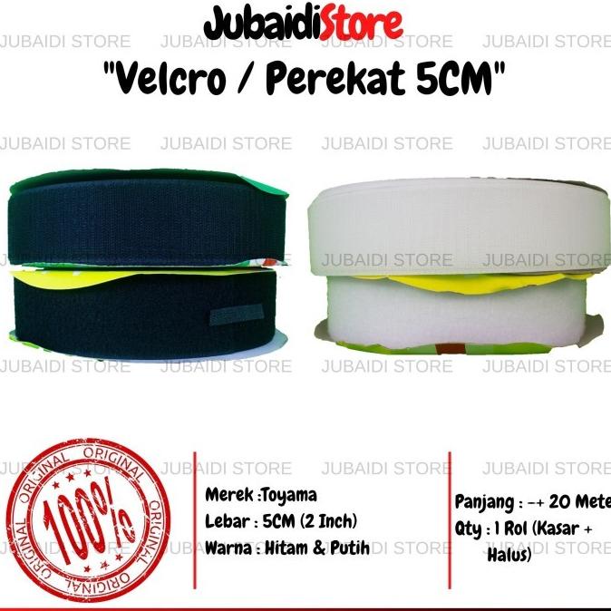 

Velcro / hook & loop / perekat 2inch Hitam & Putih 5 Cm Rol