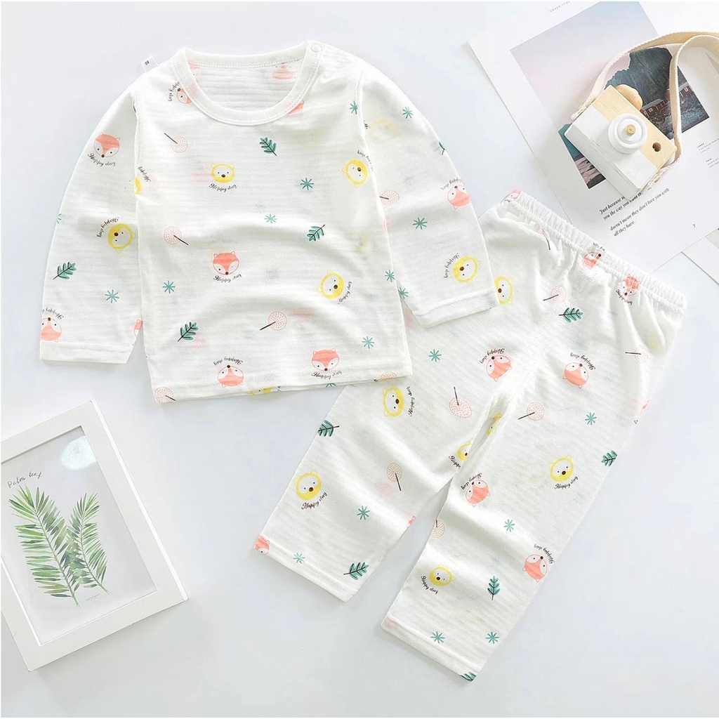 Setelan Lengan Panjang Motif Anak Laki laki perempuan 0-2th / Baju tidur anak laki laki perempuan Import