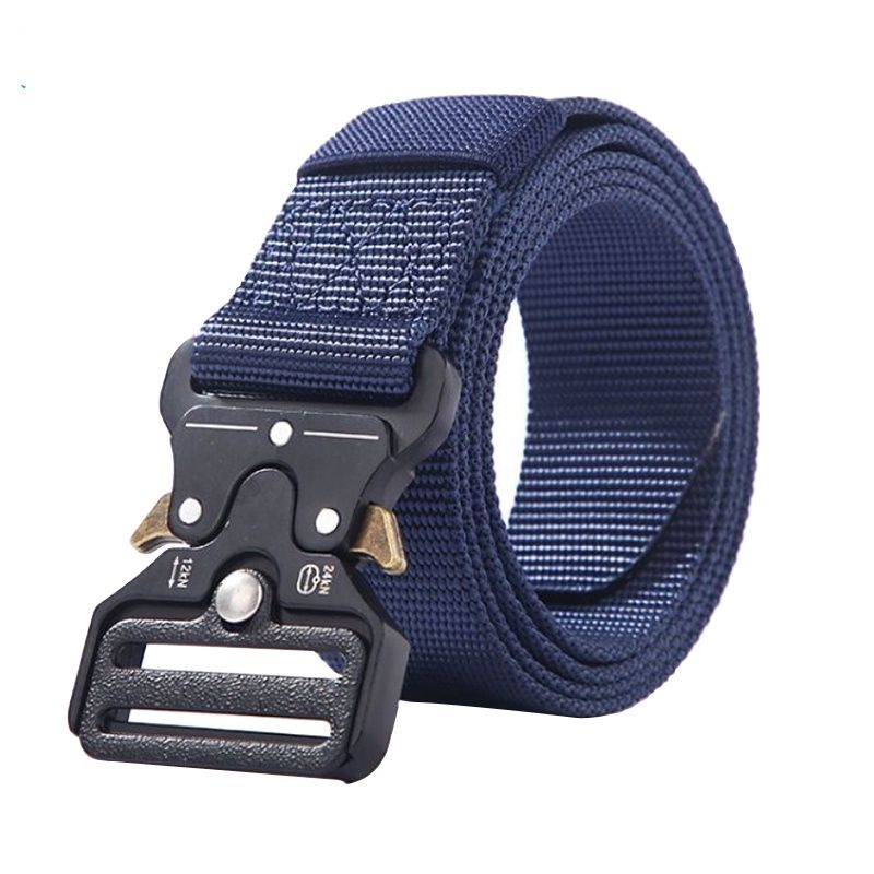 (HITAM) Ikat Pinggang Pria tactical Gesper Pria kanvas Impor