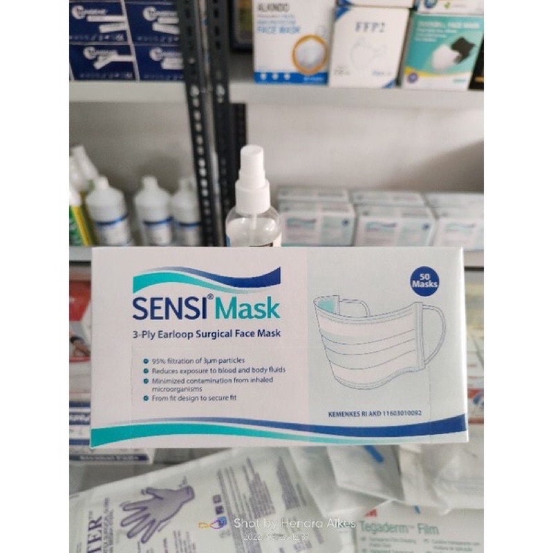 masker Sensi earloop 3 ply isi 50 pcs