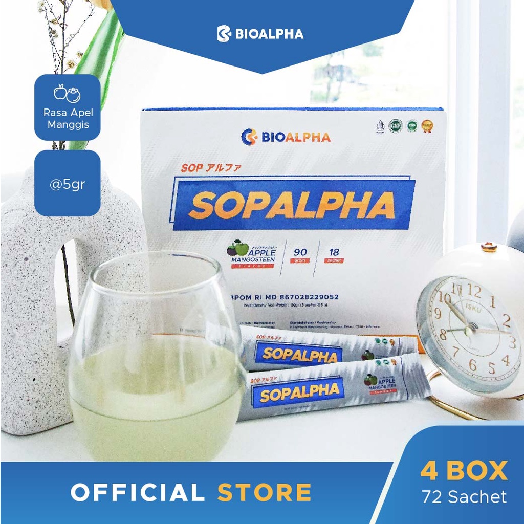 Sopalpha 4 Box Bioalpha Official Multivitamin Immune Tubuh Obat Hipertensi Kolesterol Diabetes BPOM
