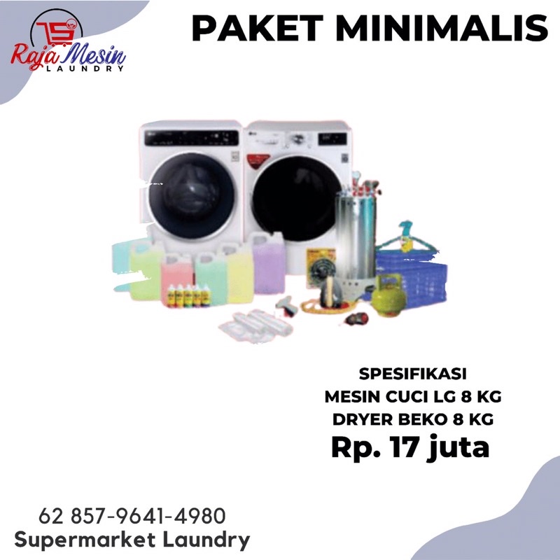 paket usaha laundry minimalis mesin cuci LG