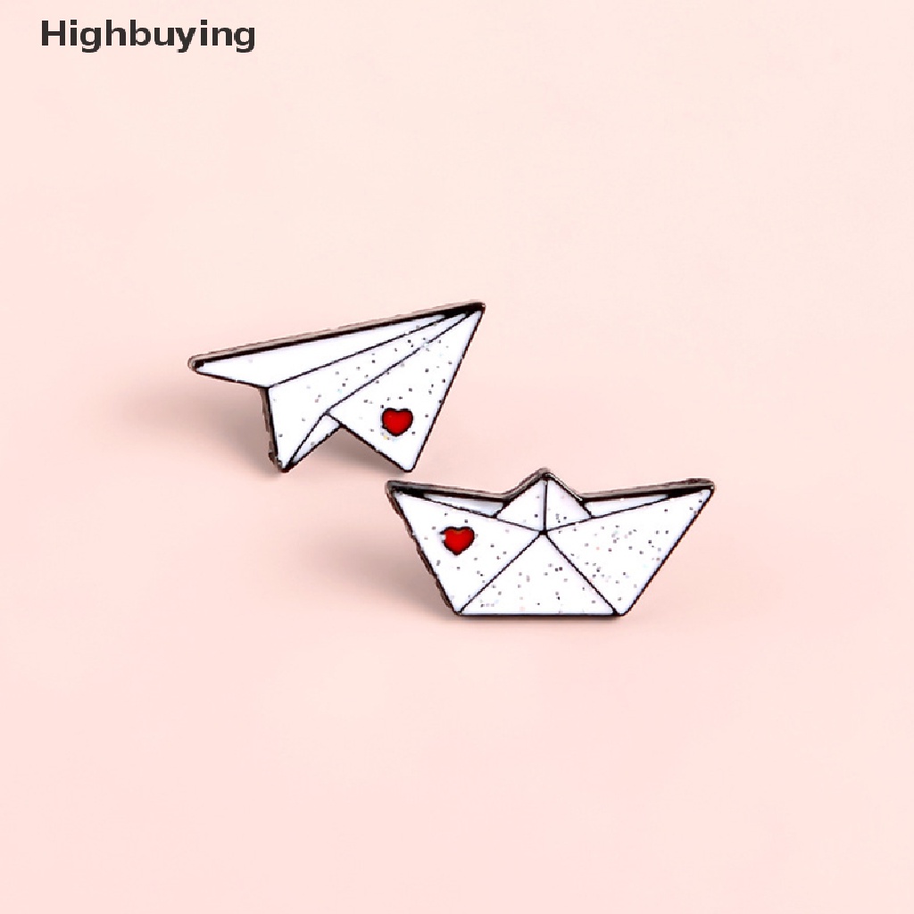 Hbid Pesawat Kertas Perahu Enamel Pin Cinta Bros Kerah Pin Baju Tas Pesawat Feri Lencana Mini Perhiasan Hadiah Glory