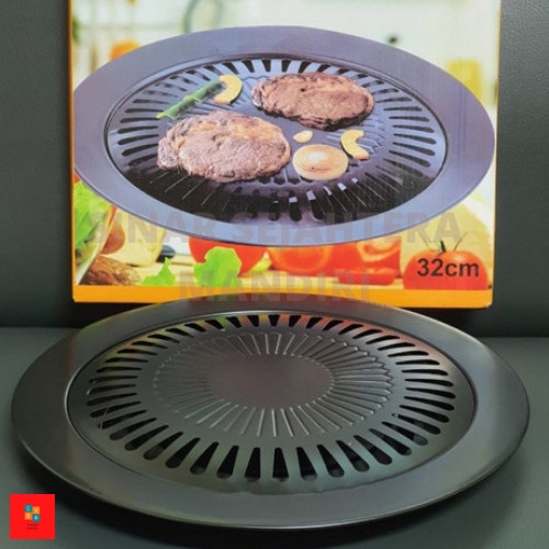 Smokless Bbq Grillpan / Alat Panggang Portable BBQ Tri J 32cm Smokles Gril Panggangan Daging Serbaguna