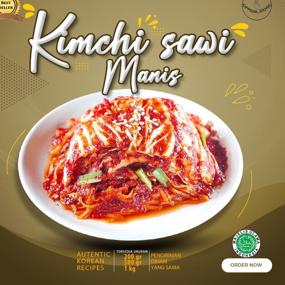 

Jangan Sampai Kehabisan!!!❄️ Kimchi Sawi Rasa Manis Korea 200Gram Enak Halal Harum Manis