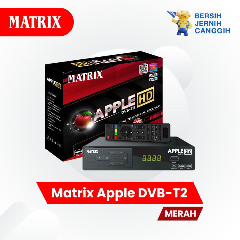 Receiver TV Set Top Box DVBT2 Matrix Apple -Bisa Youtube
