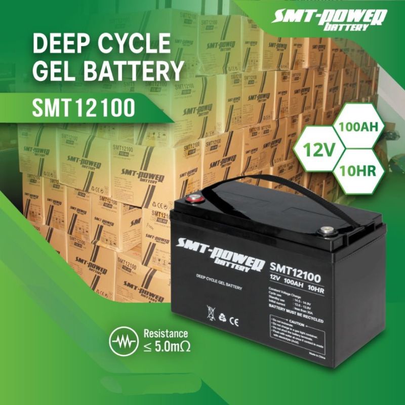 Jual Smt12100 Battery 12v 100ah 10hr Baterai Ups Solar Panel Aki Deep Cycle Gel Shopee Indonesia 3182