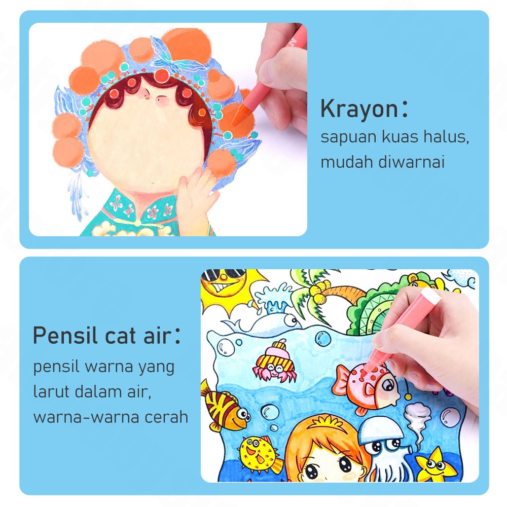 Halo Baby Crayon Pensil Warna Art Set 68pcs/Alat Mewarnai Anak/Krayon Mewarnai Anak