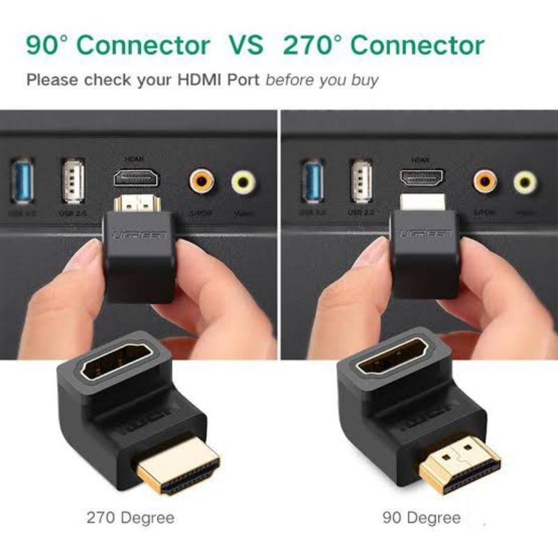 HDMI SIKU L Male to Female konektor Adaptor HDMI to HDMI Penghubung TV