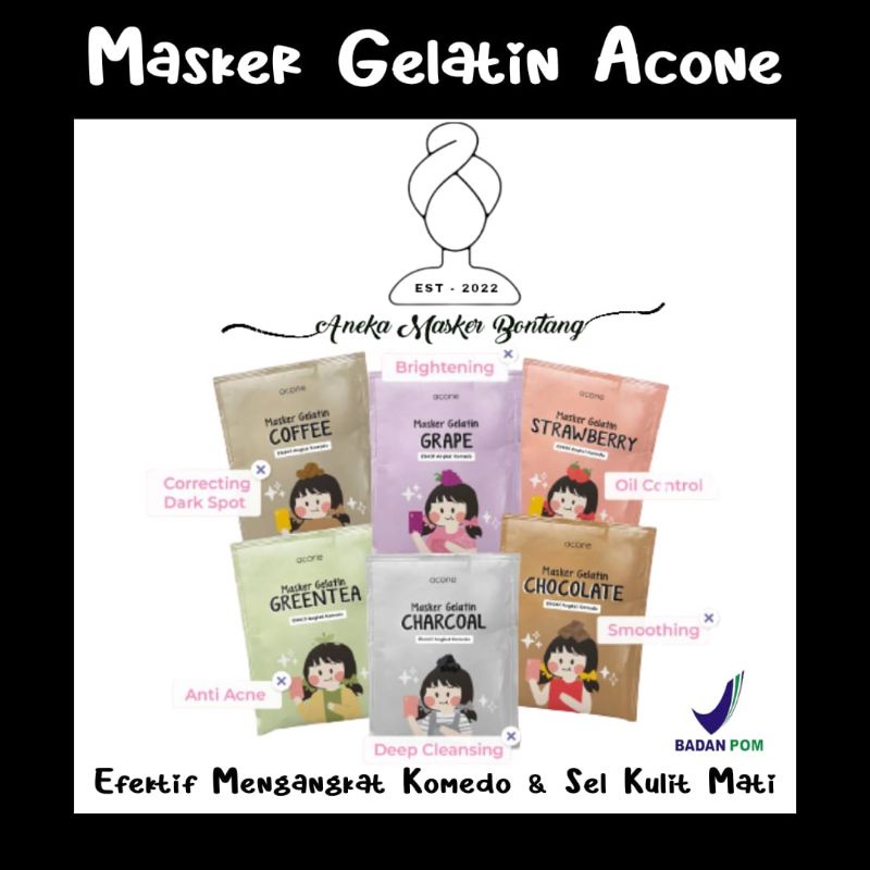 Acone Gelatin masker Komedo [Resmi Distributor Bontang]