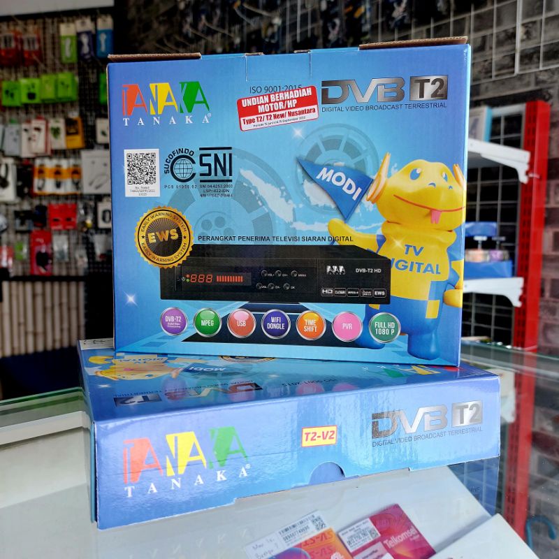 SET TOP BOX TANAKA T2 NEW BIRU STB TANAKA BIRU