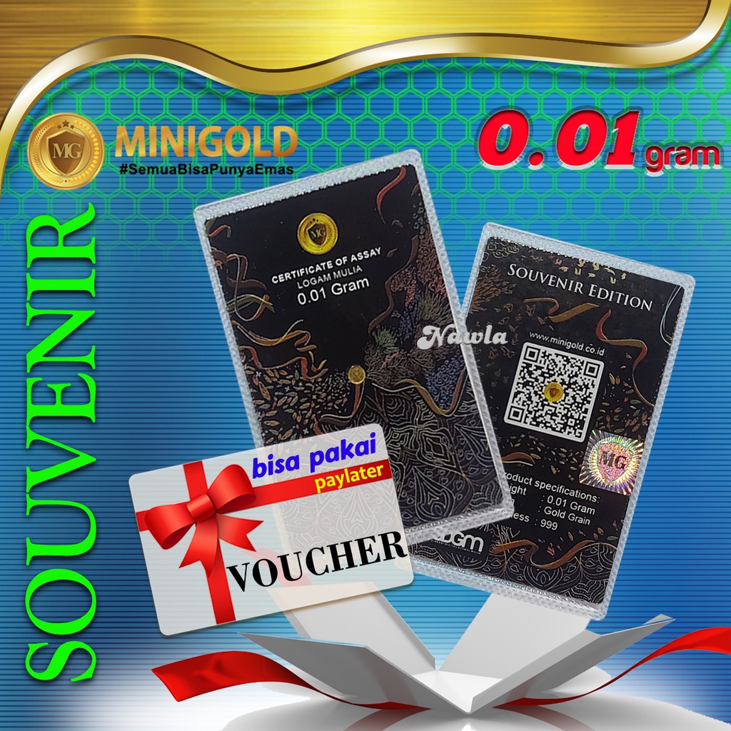 Souvenir Mini Gold 0.01 gr Hadiah Kemasan Kotak