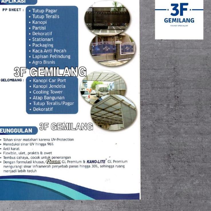 Murah Terkeren Fiber Plastik Penutup Pagar KANOPLAS POLOS 1.1mm Meteran