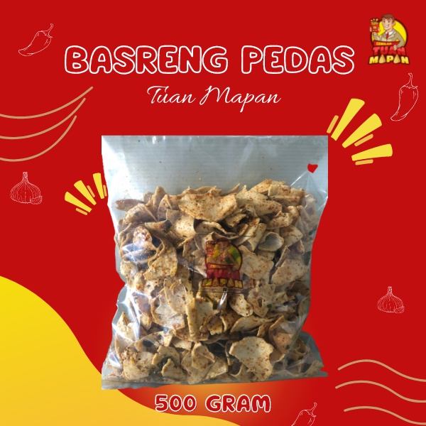 

Keripik Basreng Daun Jeruk & Garlic Oil 500 Gram Pedas Gurih