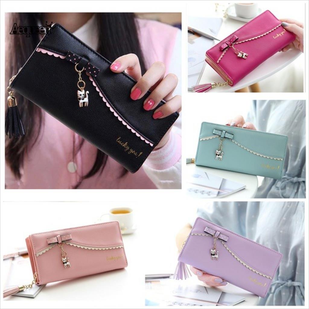 LS 075 - Wallet / Dompet Wanita Lipat Panjang fashion korea Pita Polka