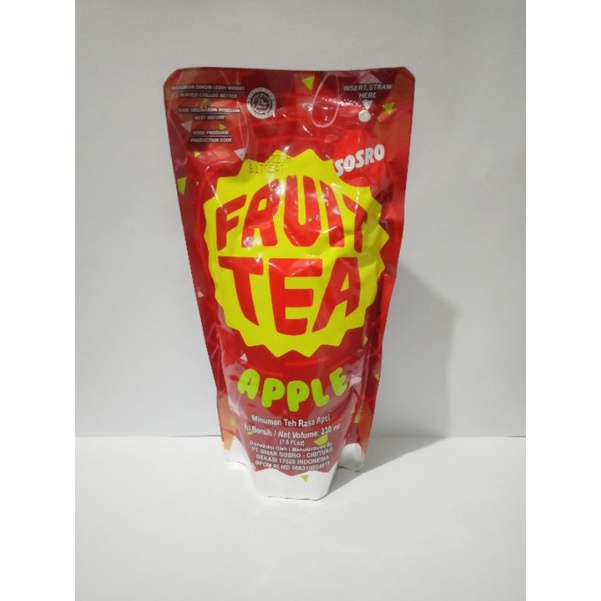 

fruit tea sosro 230 ml rasa apel per pouch