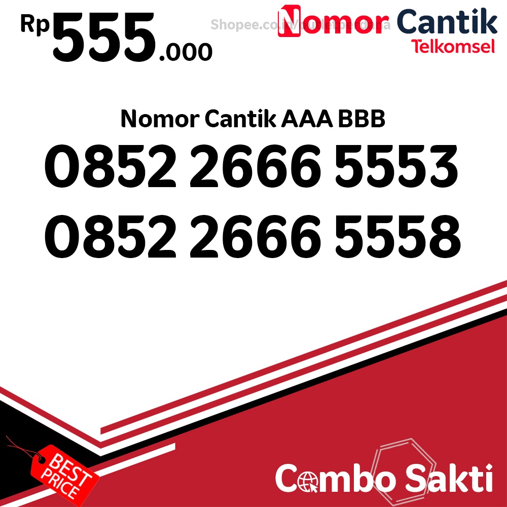 Nomor Cantik Telkomsel 666 555 Double Triple