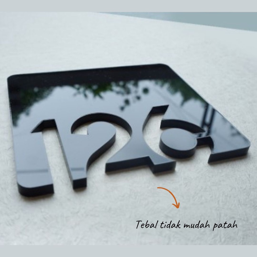 Nomer Rumah Minimalis Modern Akrilik Cutting Laser tebal