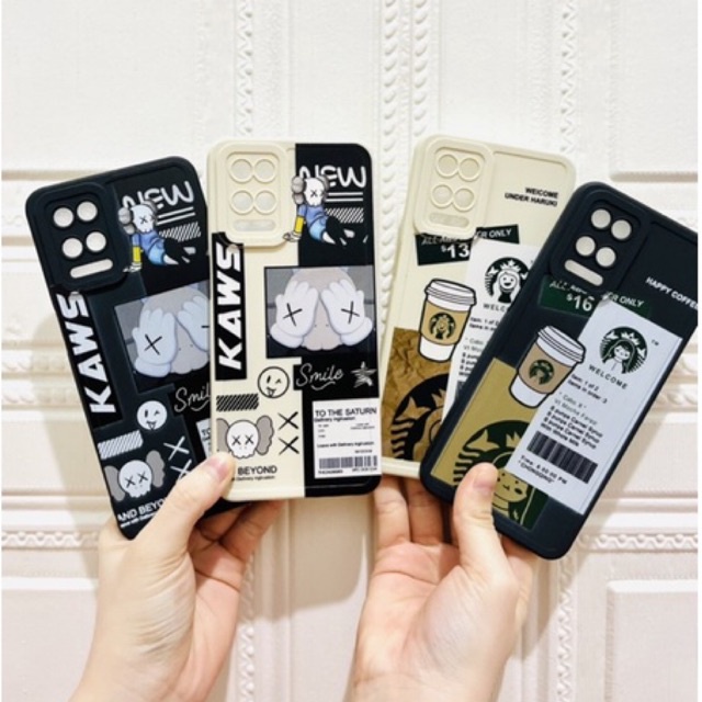 SOFTCASE PRO CAMERA OPPO A5 A9 A31 A33 A53 A53S A52 A91 A92 2020 MOTIF KAWS &amp; STARBUCKS COFFEE CUP