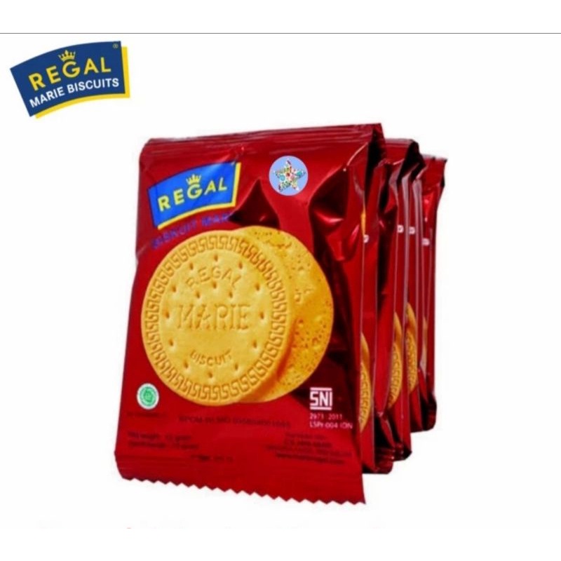 

Biskuit Marie Regal 1 Pack isi 10 Bungkus