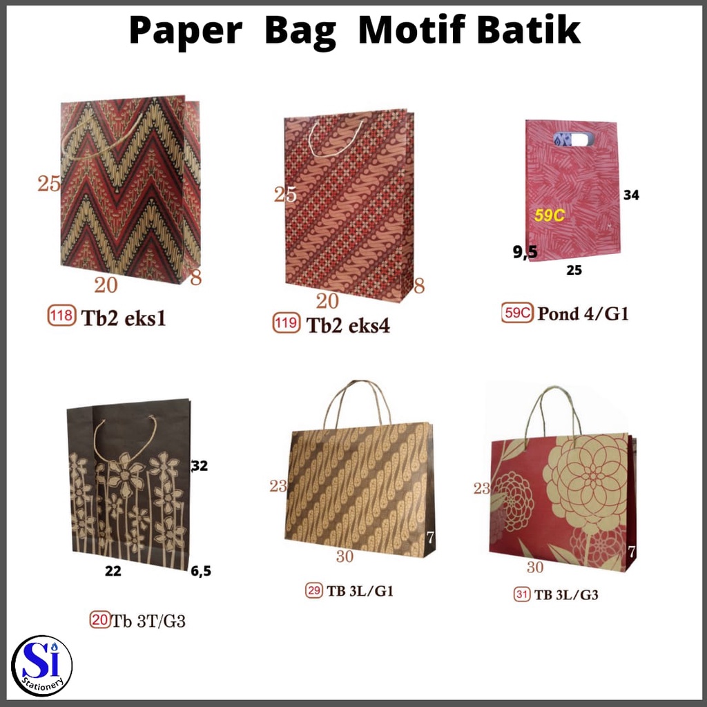

Paper Bag Sedang Motif Batik & Bunga 200Gsm harga per lusin