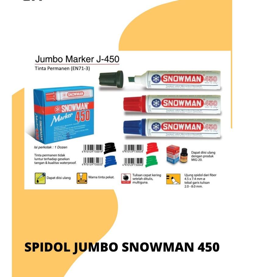 

➴ Spidol Snowman Permanen Jumbo J 450 ↦