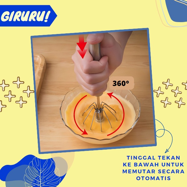 Hand Mixer Manual Otomatis / Pengocok Telur Manual / Better Beater Pengocok Telur &amp; Adonan / Pengocok Telur Better Beater | Kocokan Telur Otomatis Stainless | Mixer / Better Beater Hand Mixer Manual / Alat Pengocok Full Stainless Kocokan Telur Kue Whisk