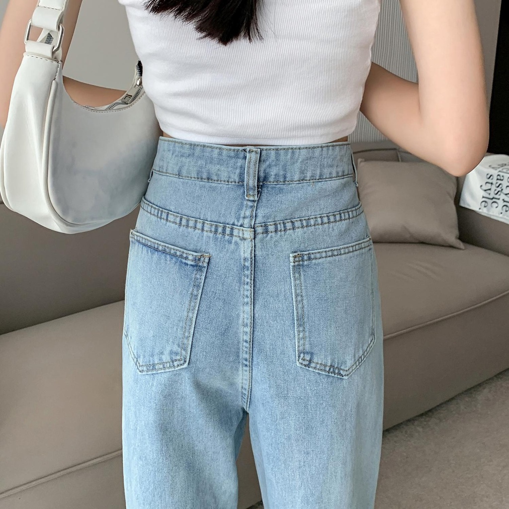 Kulot Jeans Diimpor / Jeans Wanita High Waist Longgar Murah