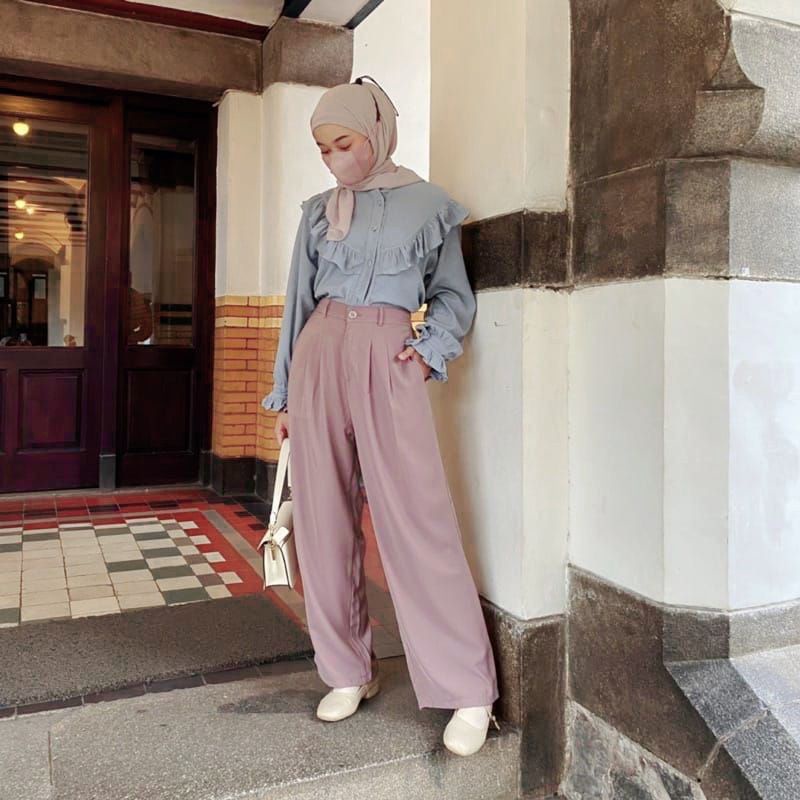 BEFAST - ZEC OOTD PANTS ALYA / 332 Loose Pant Anti Kusut / Fashion Kekinian Remaja ABG Ala Style Korean / Termurah / Celana Panjang Kulot Terbaru / Pakaian Casual wanita Kerja / Kulot Polos Formal / Outfit Daily Wanita Trendy