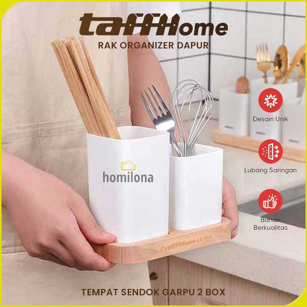 TaffHOME Rak Organizer Dapur Tempat Sendok Garpu 2 Box - LL251