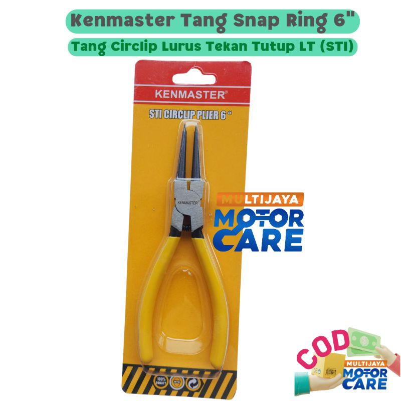 Kenmaster Tang Snap Ring 6&quot; - Tang Circlip Lurus Tekan Tutup LT (STI)