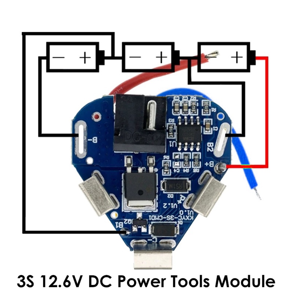 FX Papan Pelindung Baterai Lithium 3S 12.6V BMS Untuk Bor Elektrik