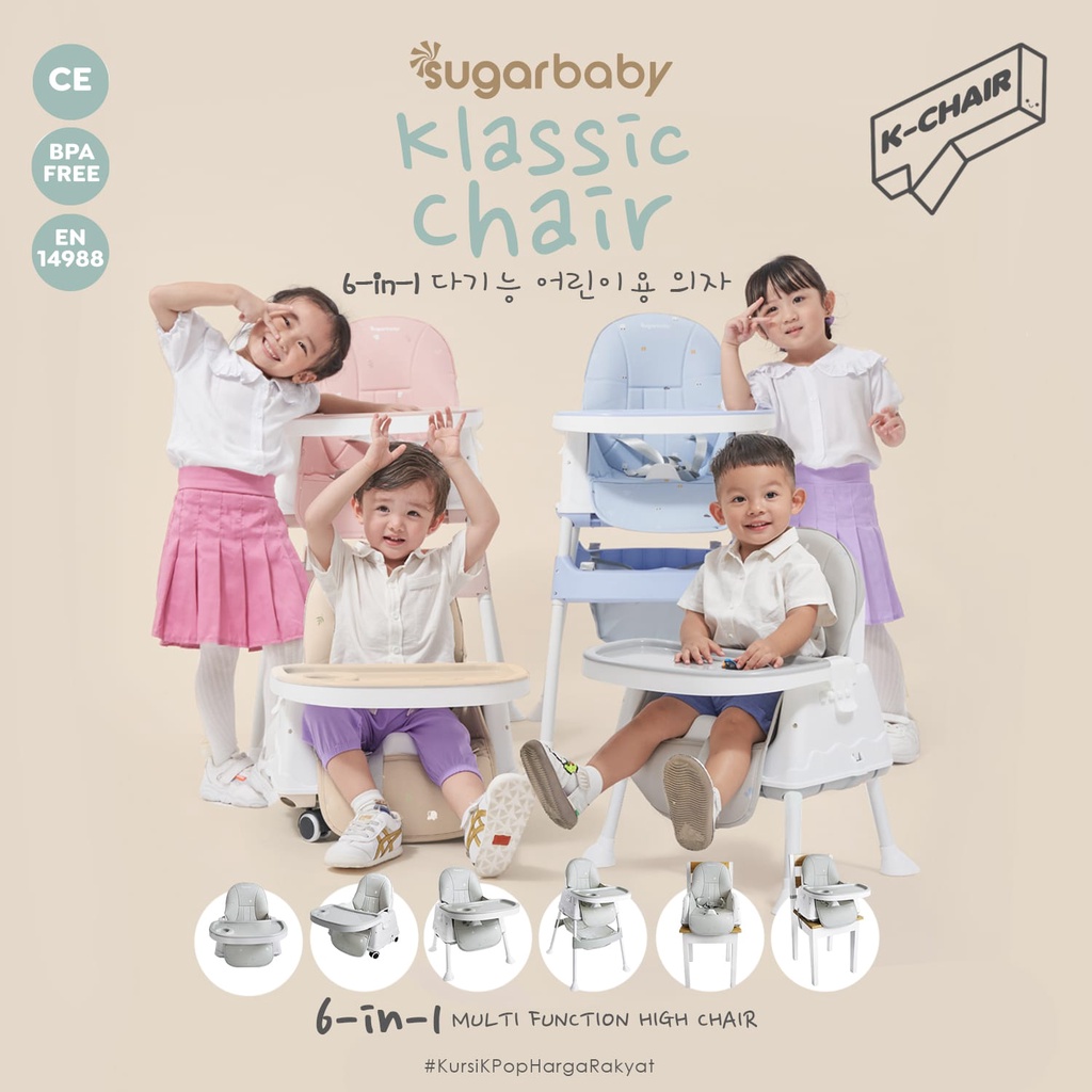 Sugarbaby K-Chair 6in1 Multifunction High Chair/Booster Seat/Kursi Anak/Kursi Makan