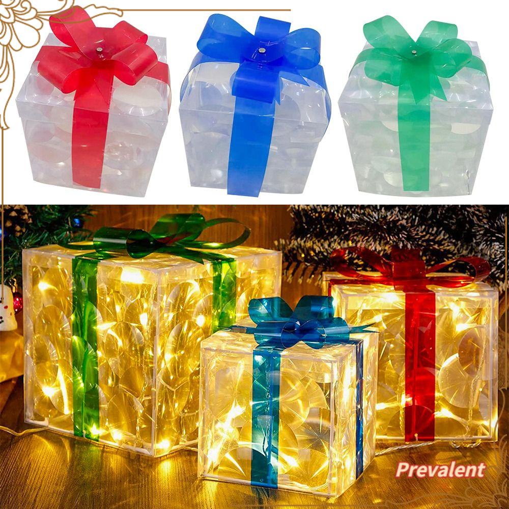 Preva Dekorasi Glowing Natal13 /15 /19cm Desktop Ornament Pesta Natal Christmas Lighting Box