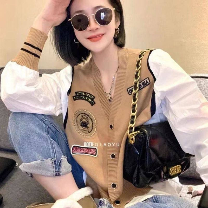 Atasan Dress Tunik Kombinasi Rajut Katun Import Premium