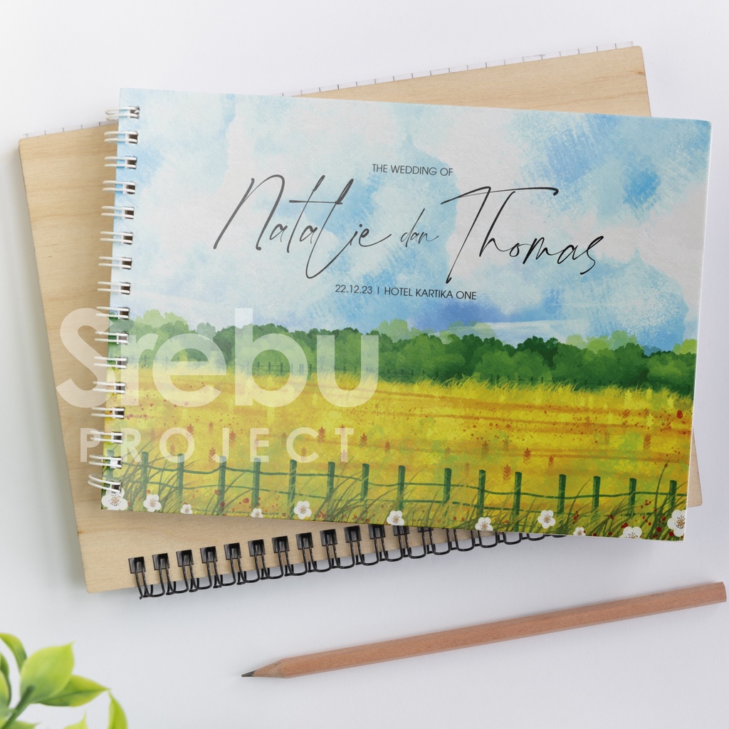 

(SR015) Buku Tamu Pernikahan Hardcover dan Softcover murah / Guest Book Isi 310 Tamu